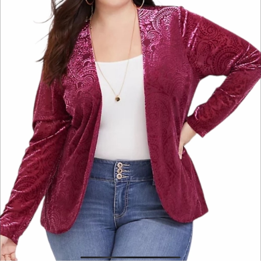TORRID Velvet Burnout Blazer